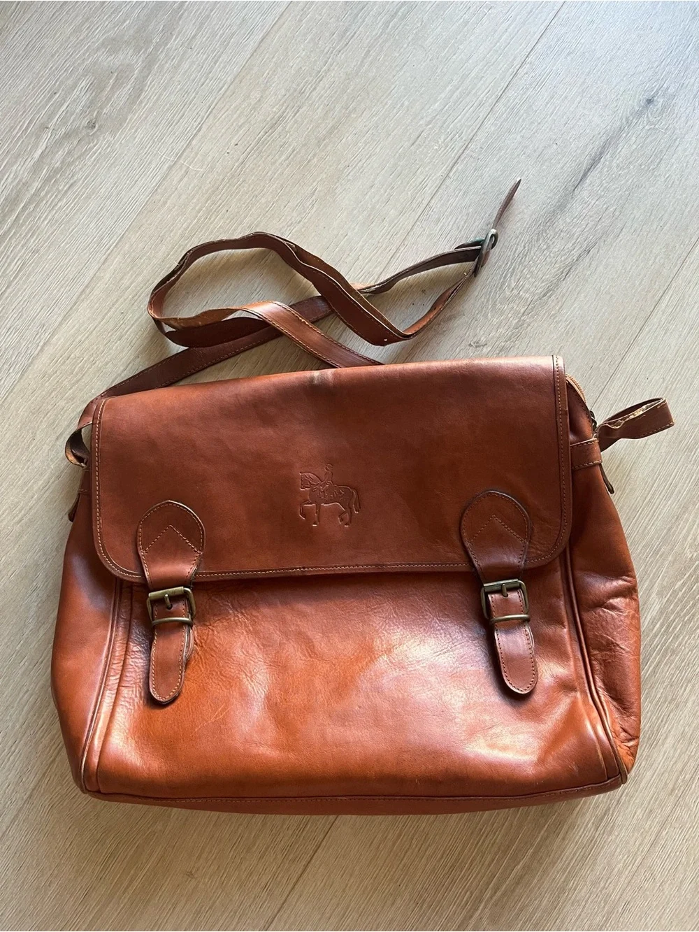 *PROJECT” Leather Messenger Bag in Cognac Brown - Classic Men’s Crossbody